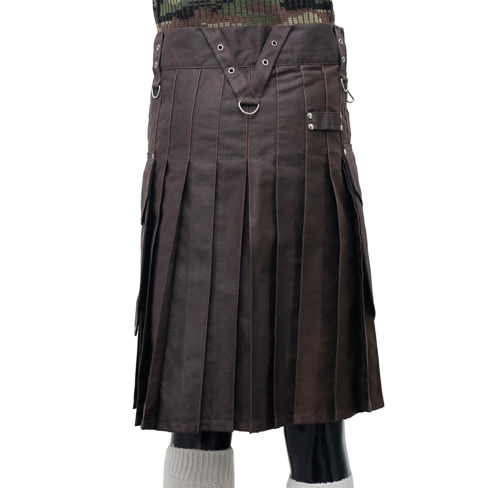 Fashion Brown Utility Kilt for Men