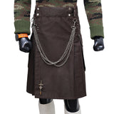 Fashion Brown Utility Kilt for Men