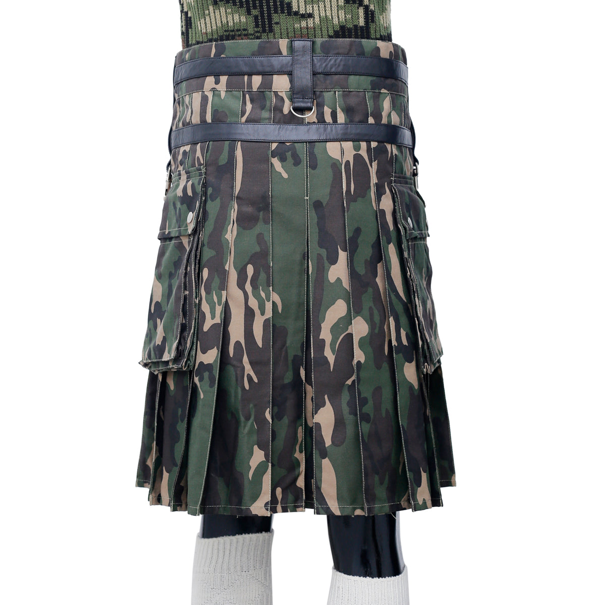 Fashion Camo Kilt with Leather Apron Back