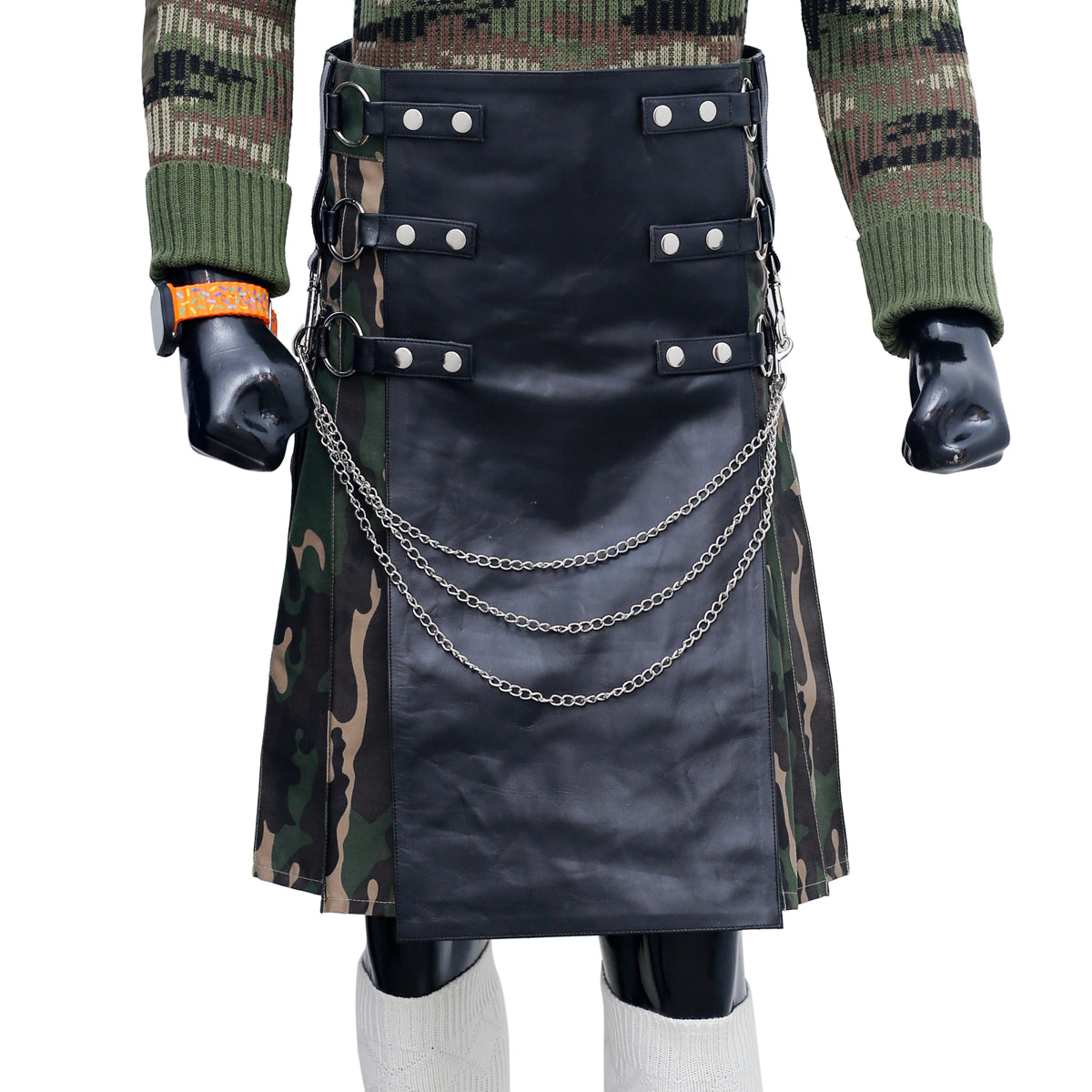 Fashion Camo Kilt with Leather Apron