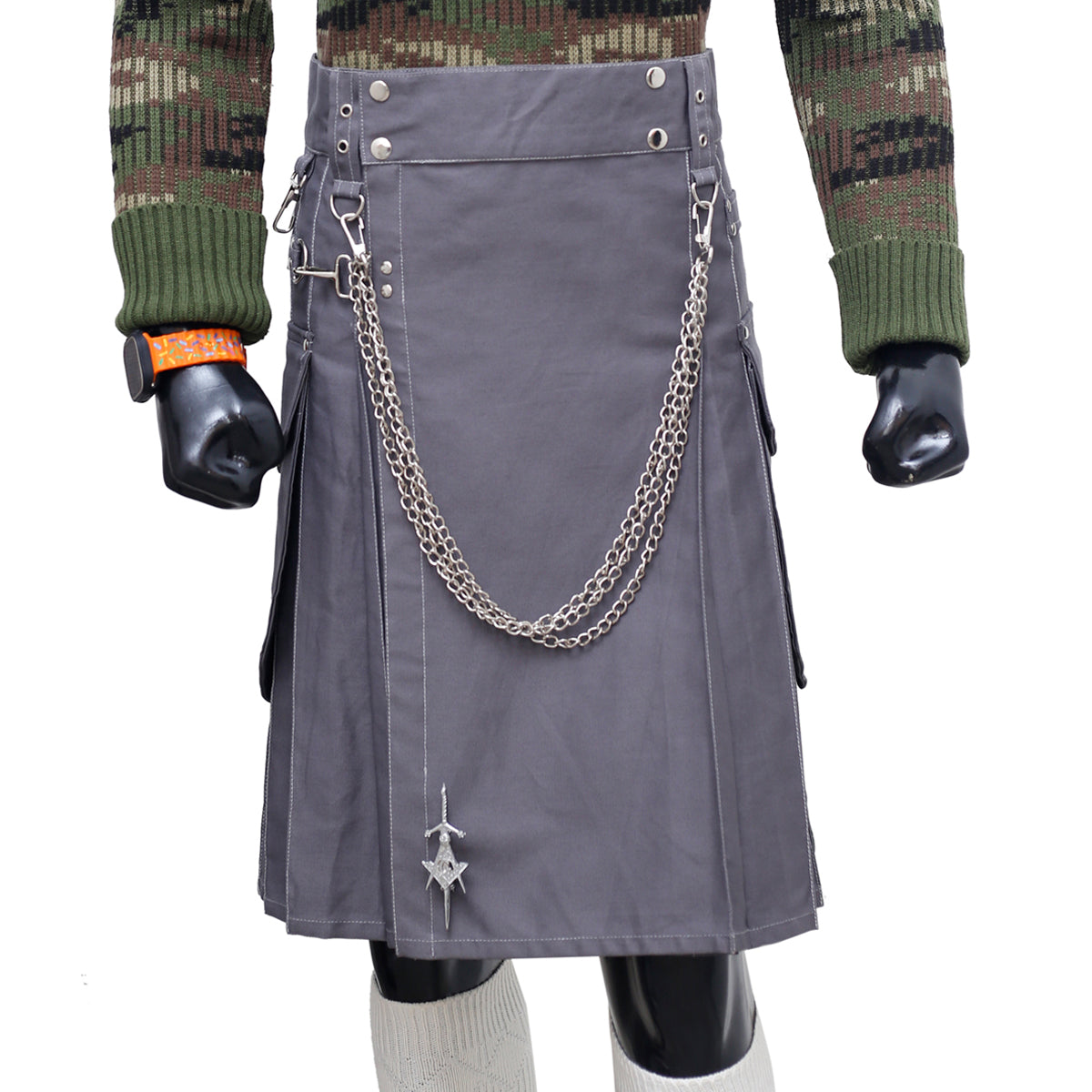 Fashion Grey Utility Kilt