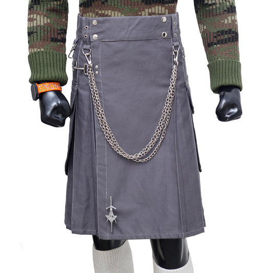 Fashion Grey Utility Kilt