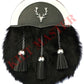 Fashion Rabbit Fur Sporran Black