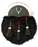 Fashion Rabbit Fur Sporran Black