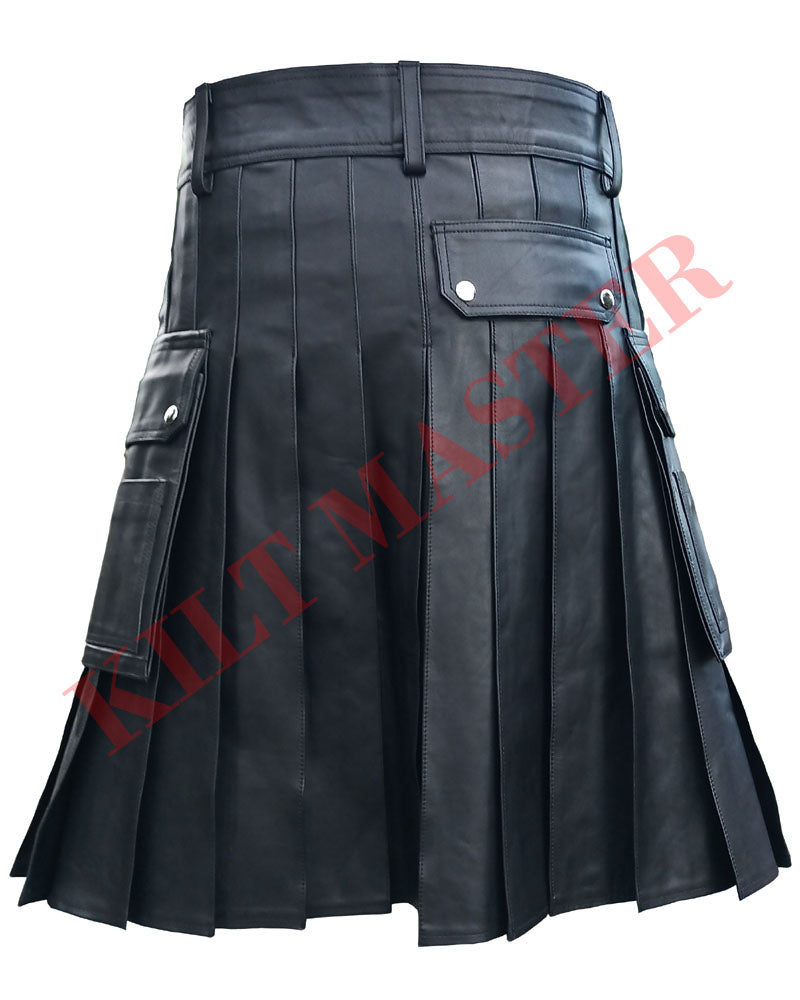 Fetish Leather Kilt Black