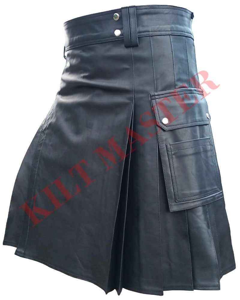 Fetish Leather Kilt Black