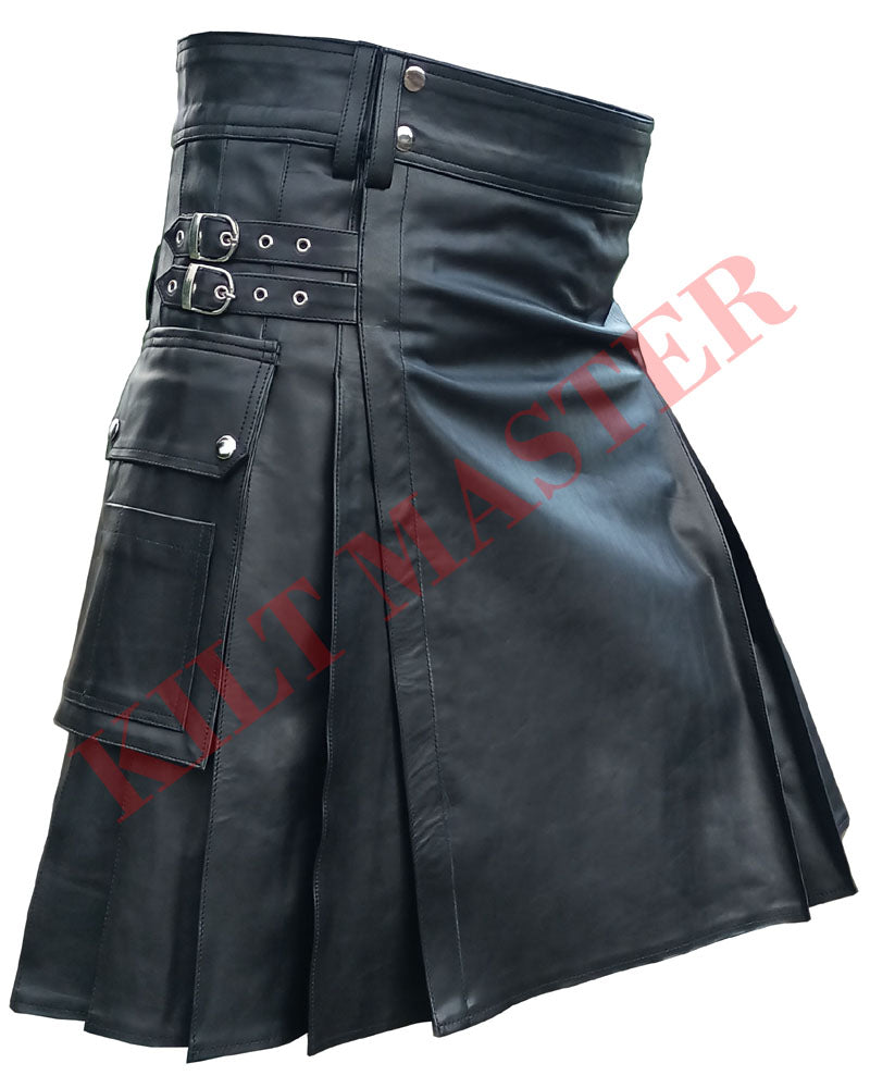 Fetish Leather Kilt Black