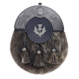 Formal Seal Skin Sporran Antique Thistle Badge Photo