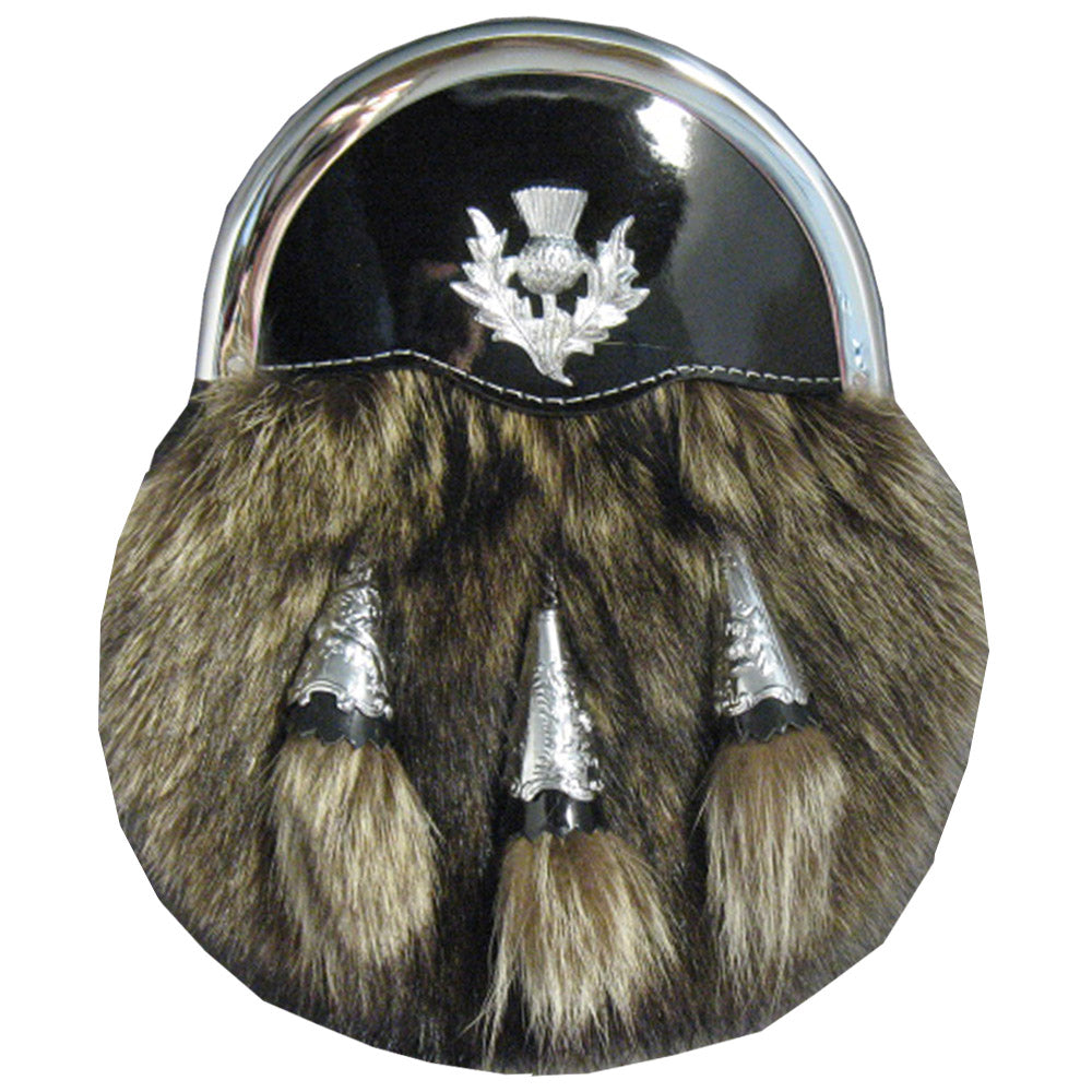 Fox Fur Sporran With Thistle