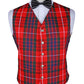 Fraser Red Modern Tartan Vest Front