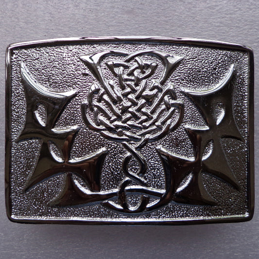Embossed Thistle Scottish Kilt Belt Buckle