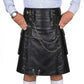 Gothic Black Leather Utility Kilt for Men