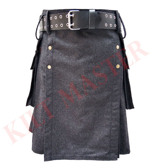 Grey Wool Men Kilt
