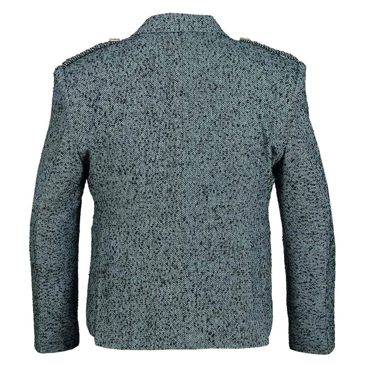 Green And Black Tweed Argyle Jacket with Vest Back
