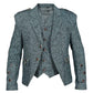 Green And Black Tweed Argyle Jacket with Vest
