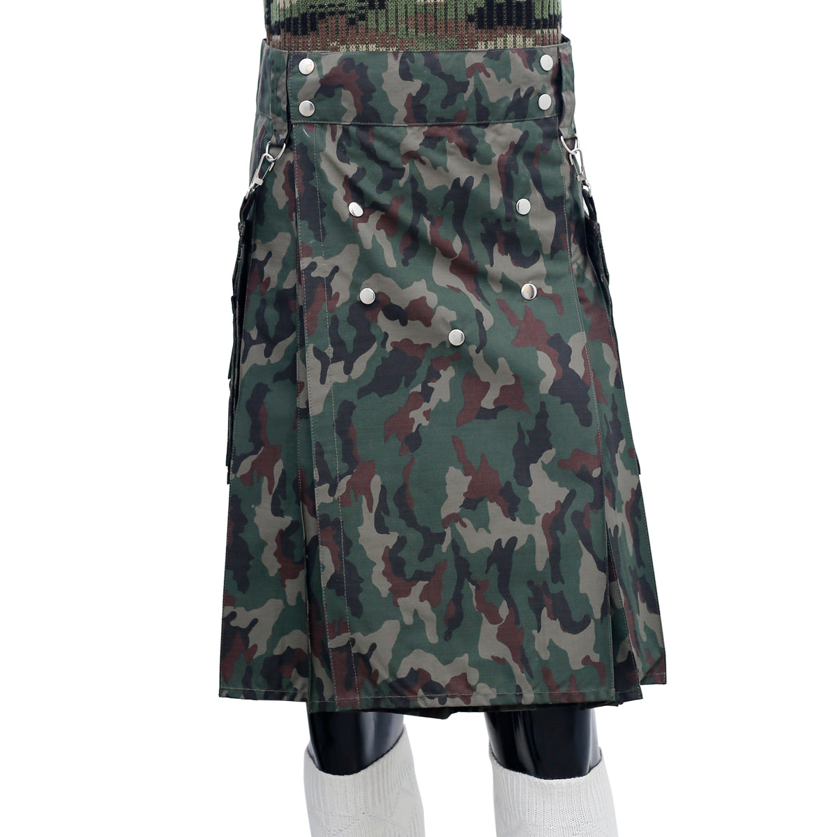 Green Camo Detachable Pocket Kilt