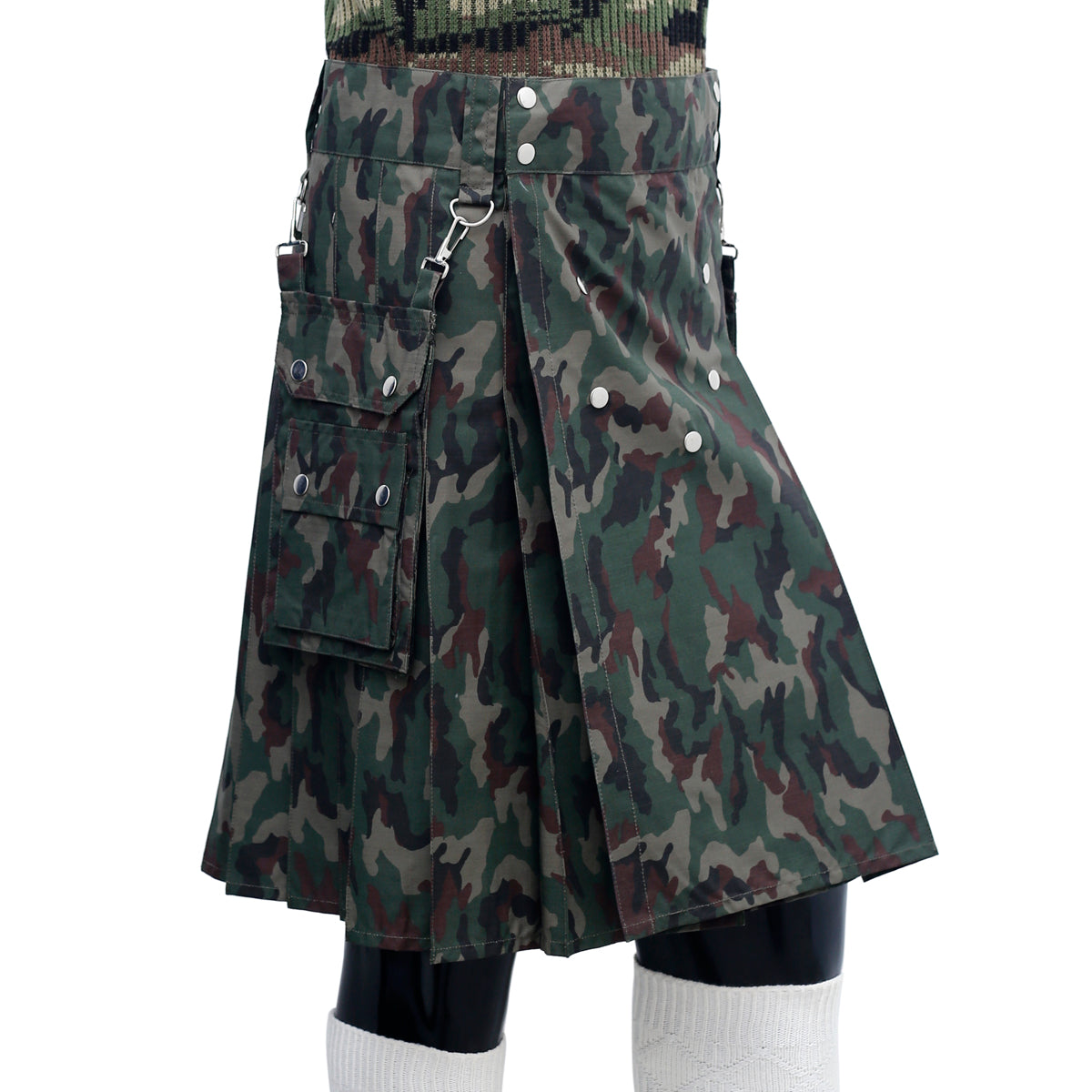 Green Camo Detachable Pocket Kilt