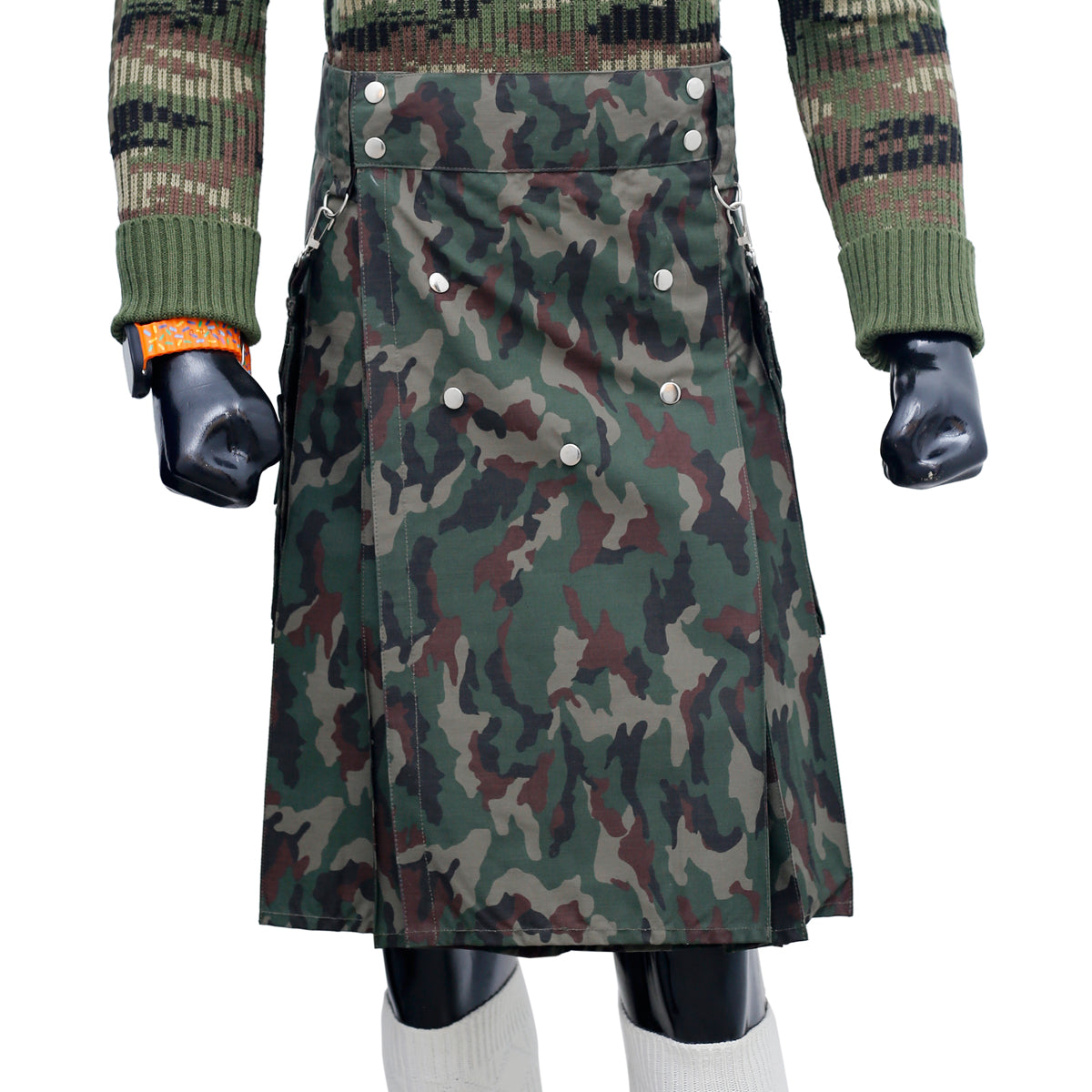 Green Camo Detachable Pocket Kilt