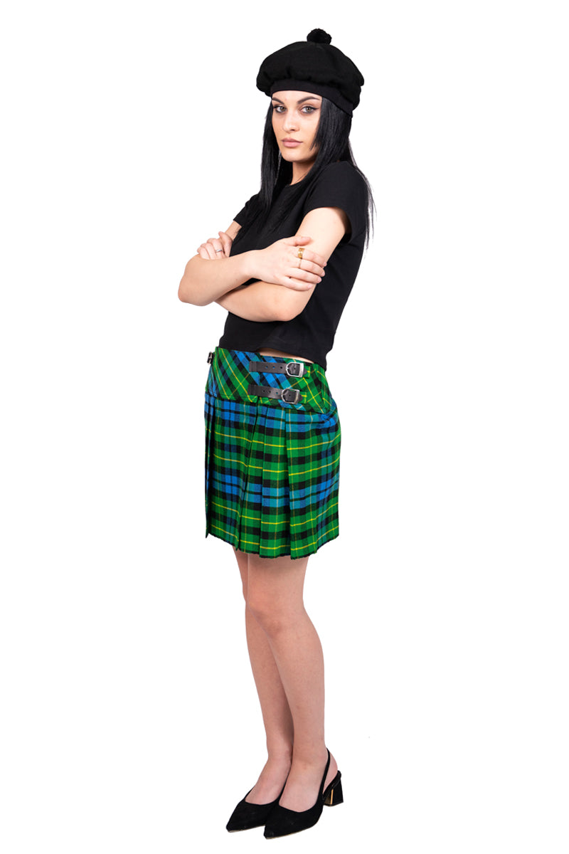 Green Clan Tartan Skirt Left