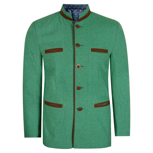 Green Tweed Germen Bavarian Trachten Jacket Front