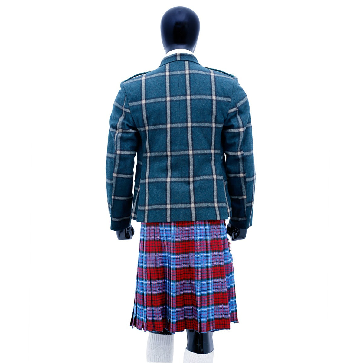 Green Tweed Wool Argyle Jacket with Vest Back Photo