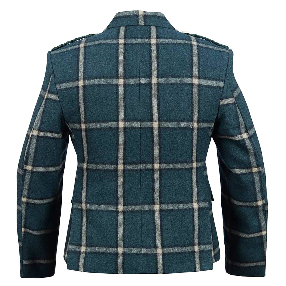 Green Tweed Wool Argyle Jacket with Vest Back