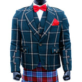 Green Tweed Wool Argyle Jacket with Vest Main
