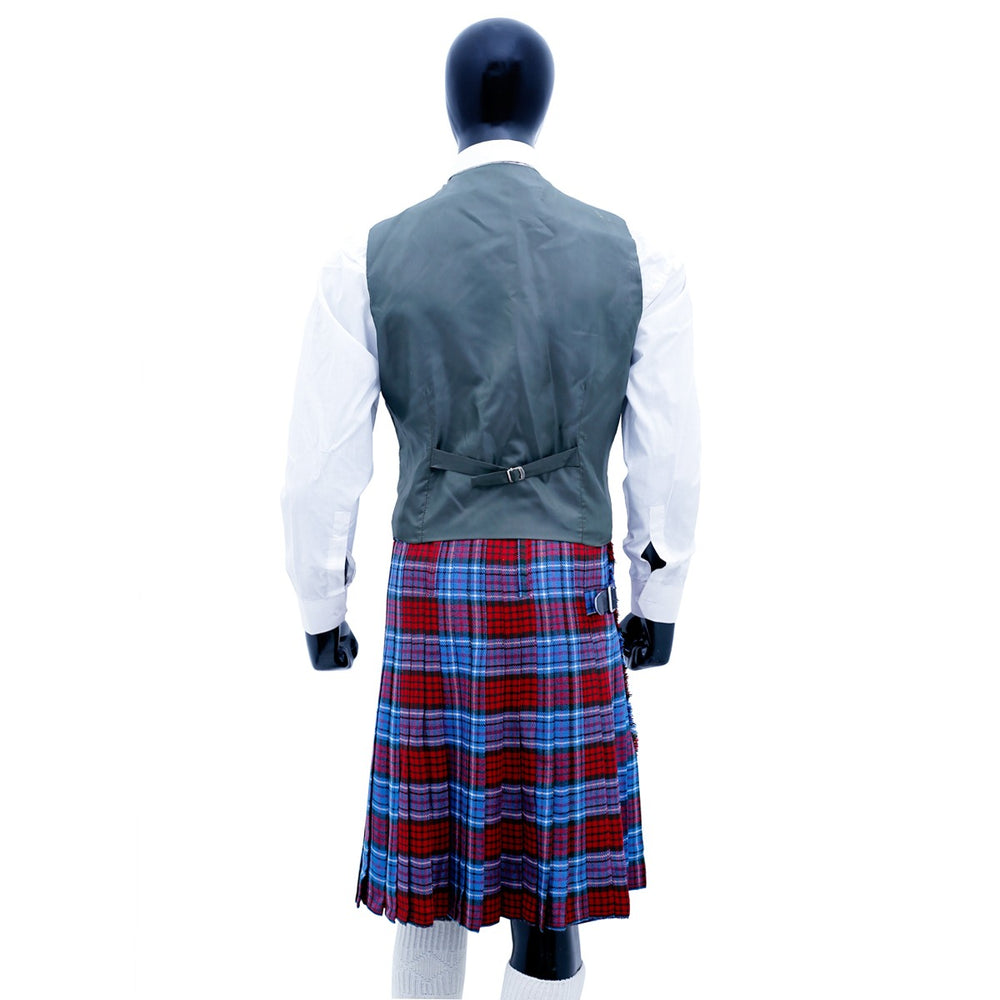 Green Tweed Wool Vest Back