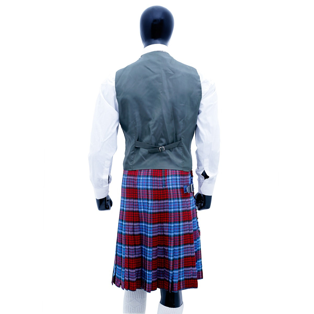 Green Tweed Wool Vest Back