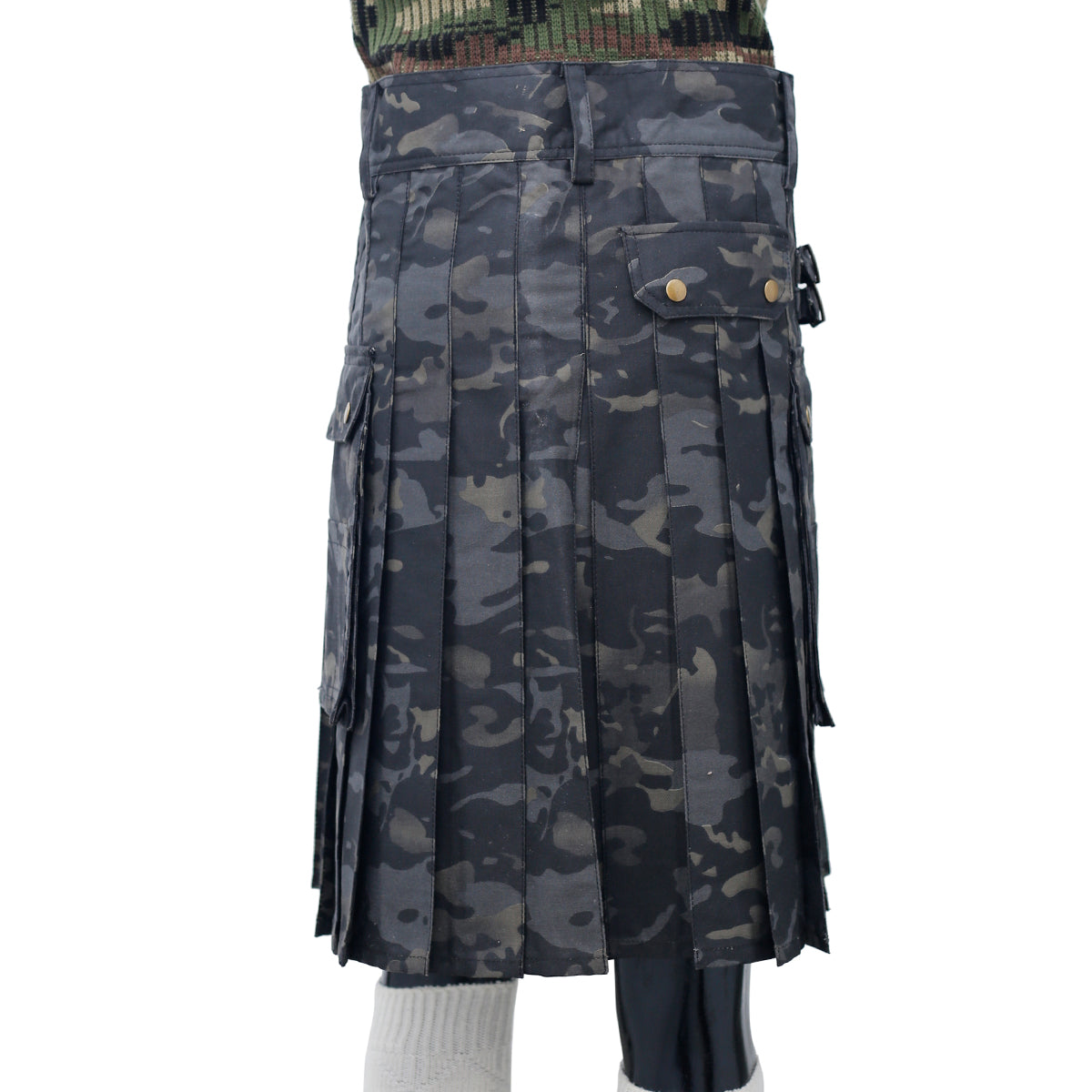 Grey Camouflage Utility Kilt Back