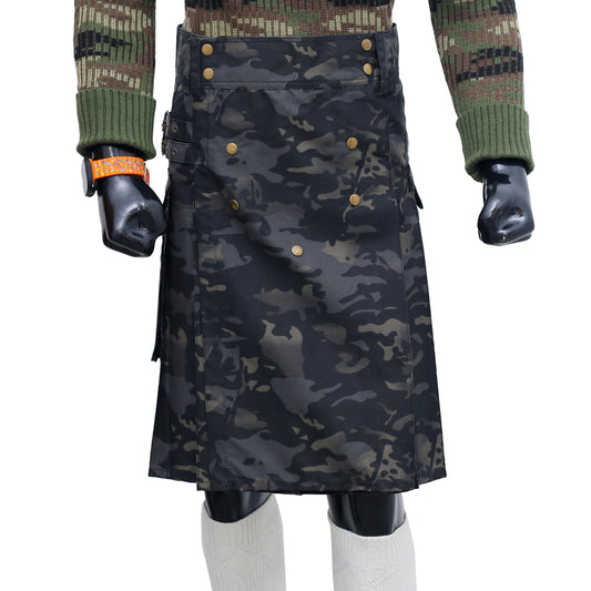 Grey Camouflage Utility Kilt