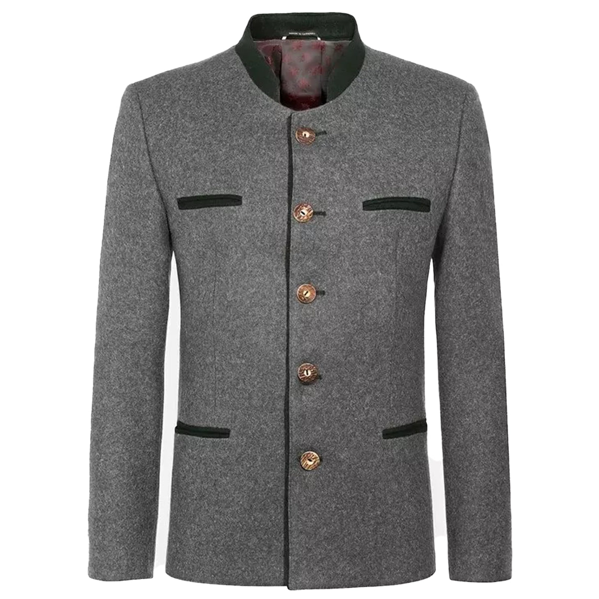 Grey German Bavarian Tyrol Loden Trachten Jacket 