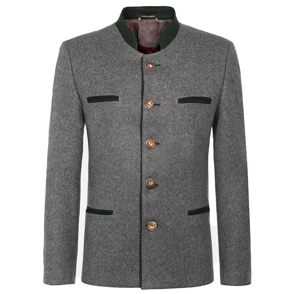 Grey German Bavarian Tyrol Loden Trachten Jacket