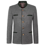 Grey German Bavarian Tyrol Loden Trachten Jacket 