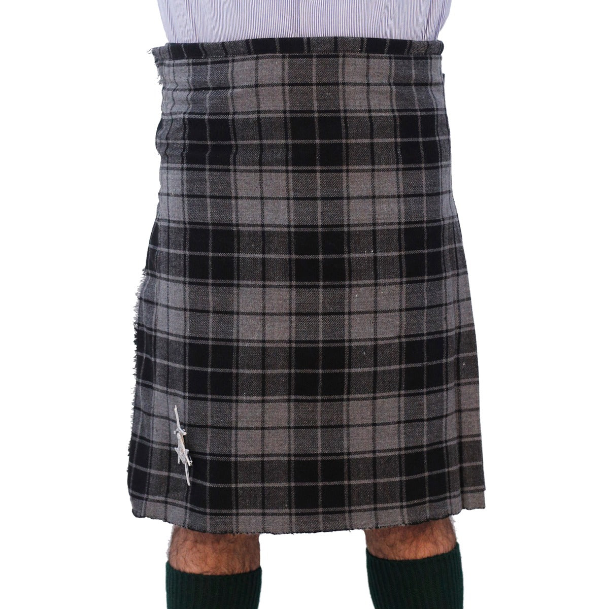 Grey Highlander Tartan Kilt Front