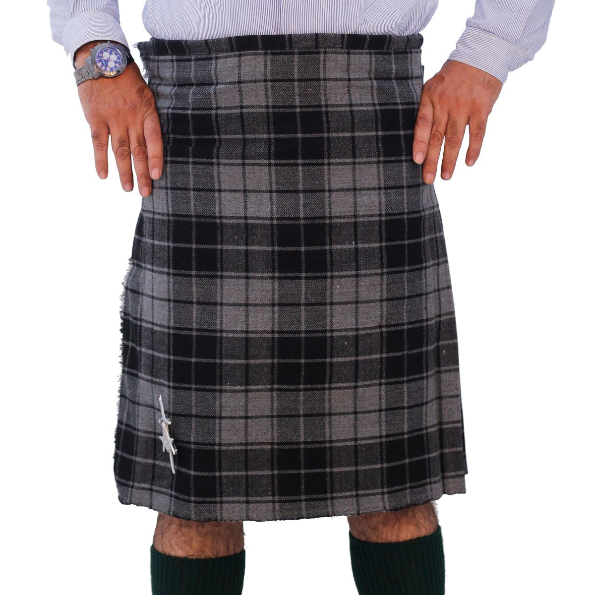 Grey Highlander Tartan Kilt Main