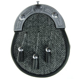 Grey Tweed Leather Sporran