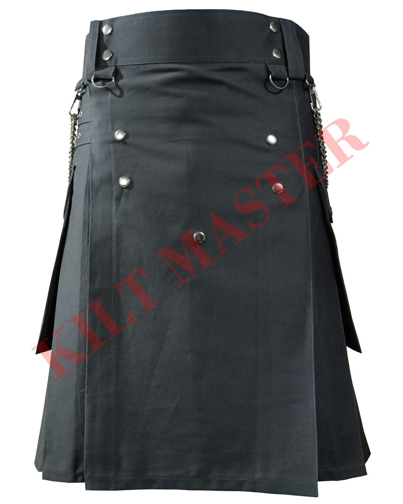Grey Utility Kilt: A Stylish Choice for Contemporary Men