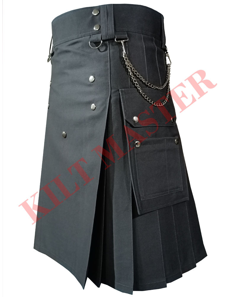 Grey Utility Kilt: A Stylish Choice for Contemporary Men