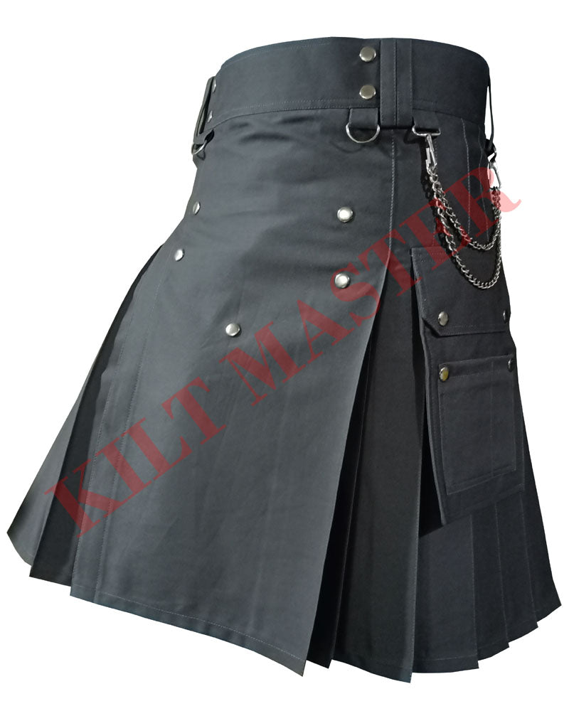 Grey Utility Kilt: A Stylish Choice for Contemporary Men