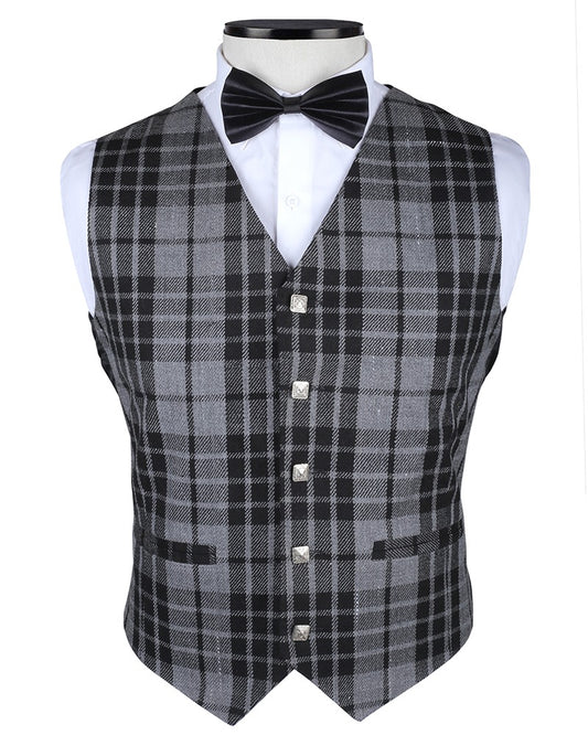 Grey Watch Tartan Vest Front