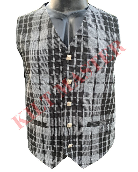 Grey Watch Tartan Vest