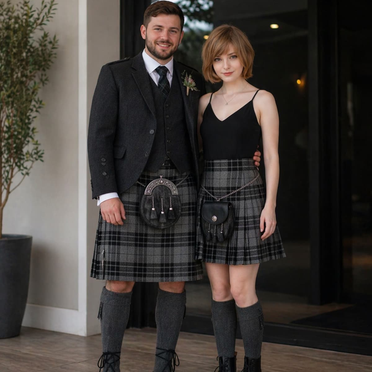 Hamilton Grey Tartan Kilt