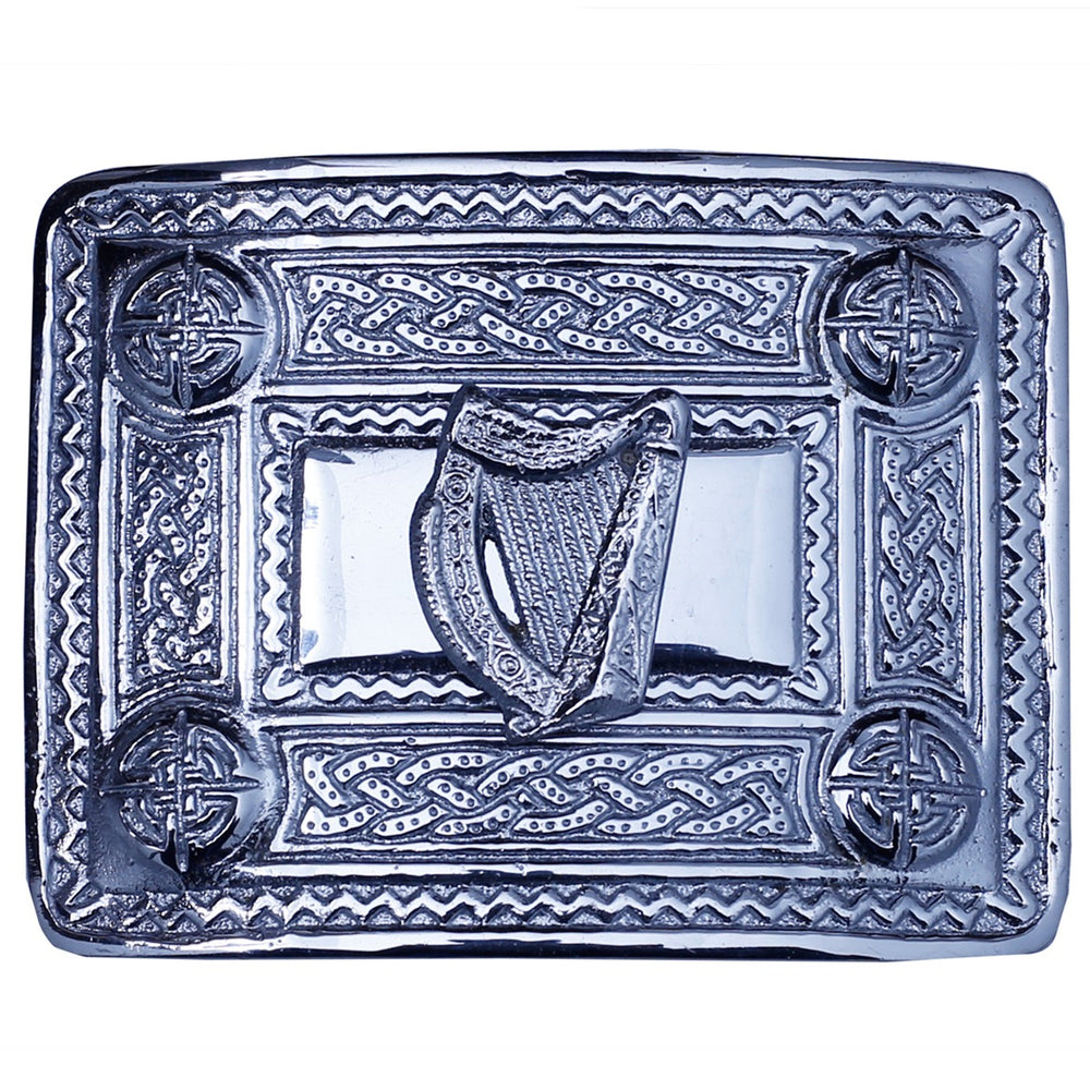 Harp Badge Chrome Kilt Belt Buckle