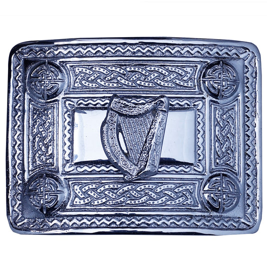 Harp Badge Chrome Kilt Belt Buckle