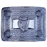 Harp Badge Chrome Kilt Belt Buckle