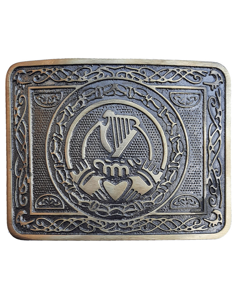 Harp Claddagh Kilt Belt Buckle Antique- C