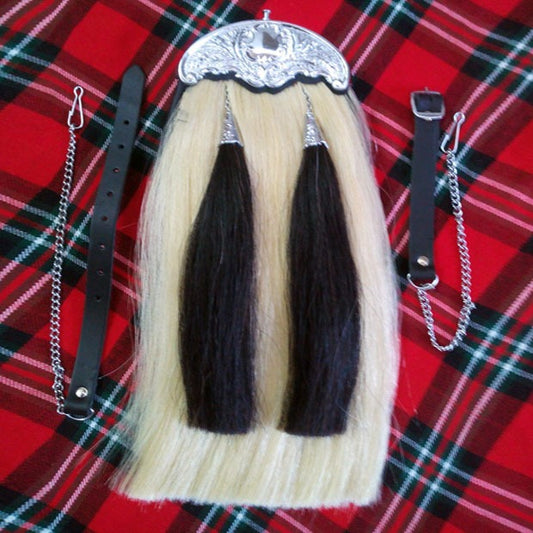 Horse Hair Sporran with Silver Celtic Cantle