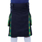 Hybrid Kilt Black and Irish Green Front
