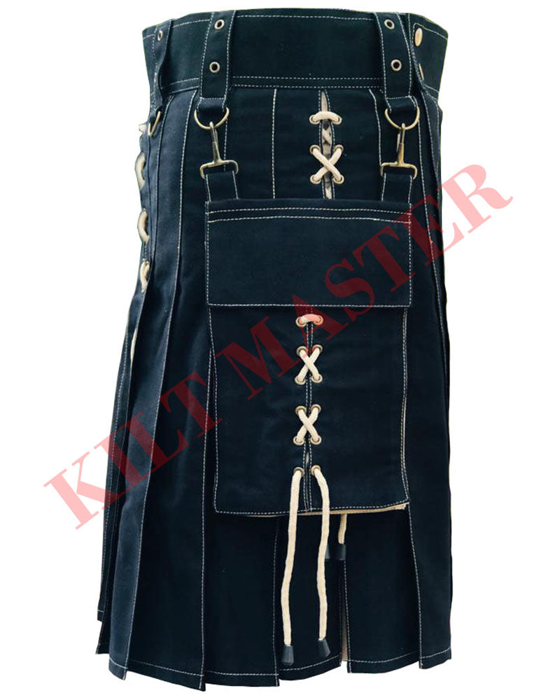Hybrid Kilt Black And Khaki